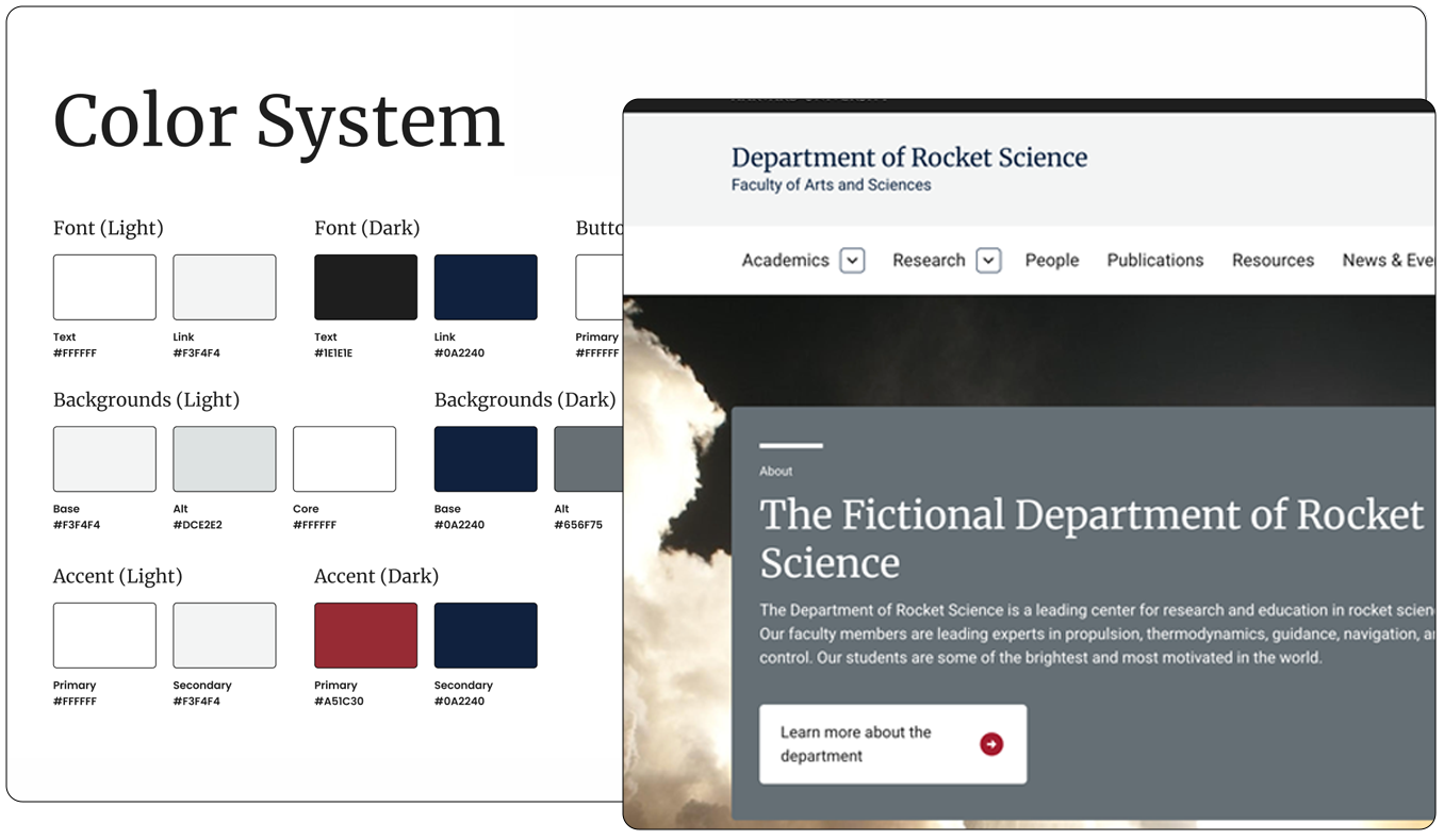 Screenshots of Figma and homepage